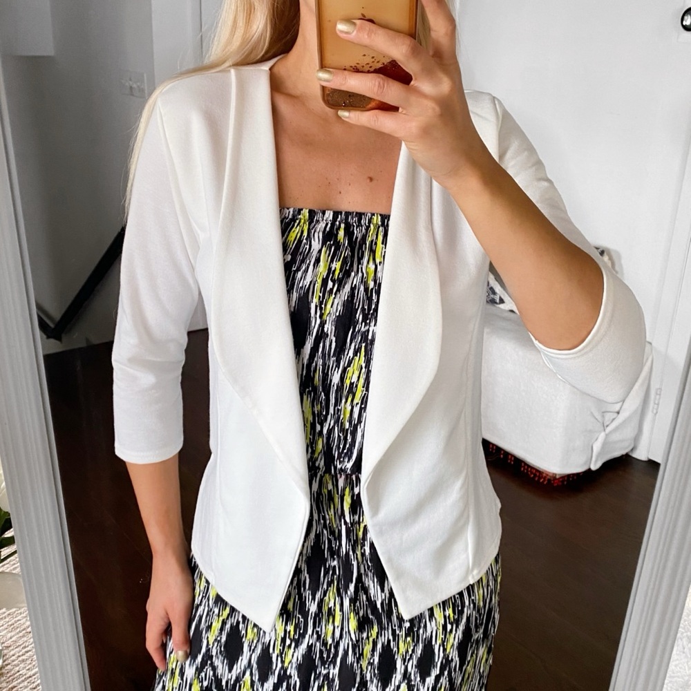 🐚 QUIZ IVORY WOVEN BLAZER JACKET!